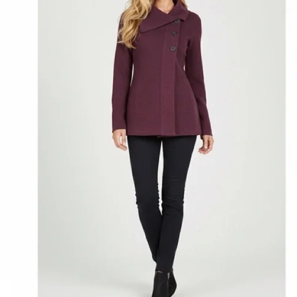 Ibex Reese Pez Cardigan Coatigan Merino Wool Sweater Cardigan Jacket Maroon S